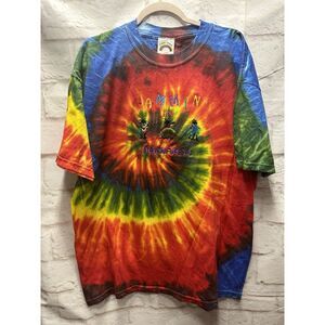 Vtg. Jamaica Tie Dye‎ Tshirt XL Embroidered Front Color Touch Tag